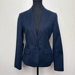Banana Republic Womens 4 Stretch Navy Career Button Blazer